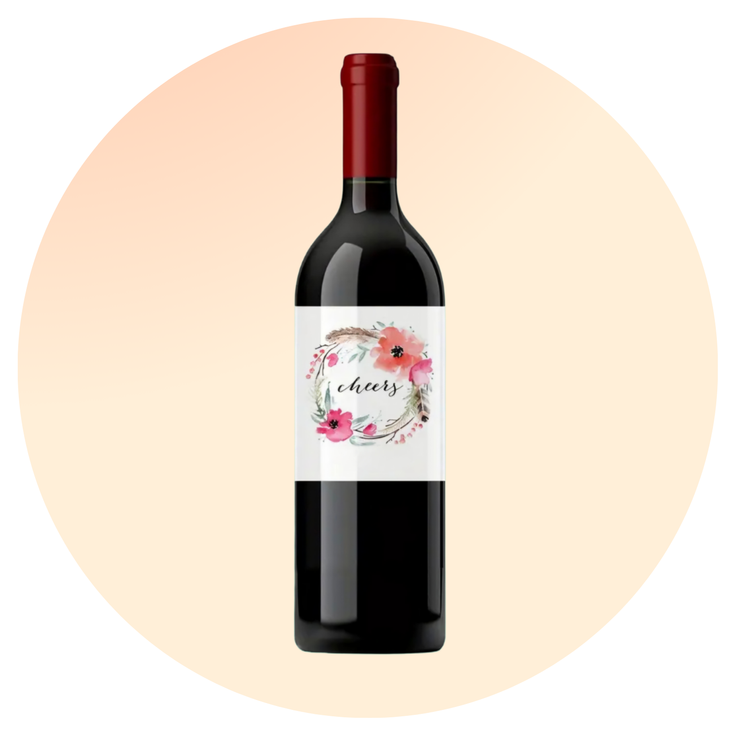 Fles rode wijn Cheers Birthday