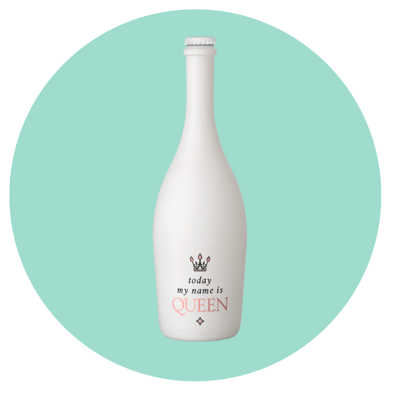 Fles mousserende wijn Queen