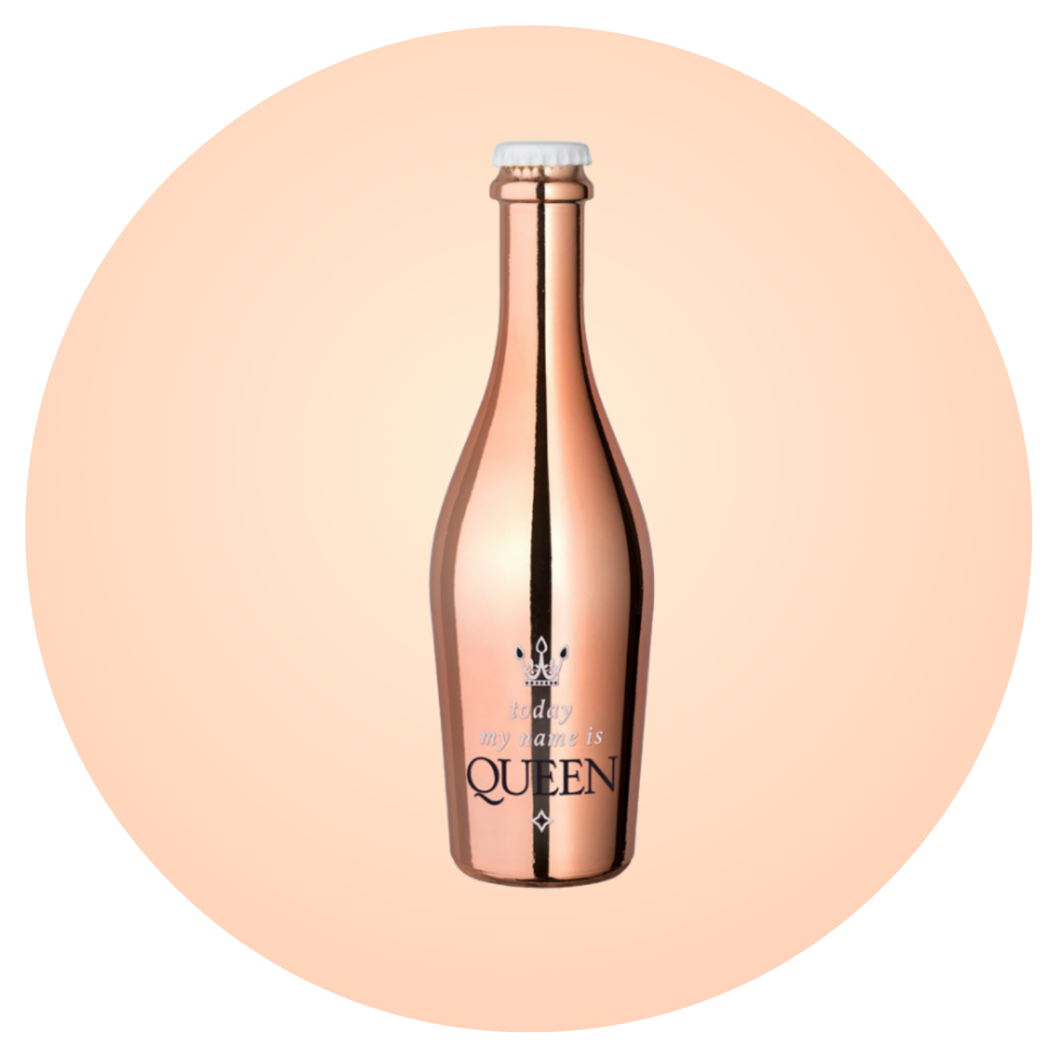 Fles mousserende wijn Queen rosé gold